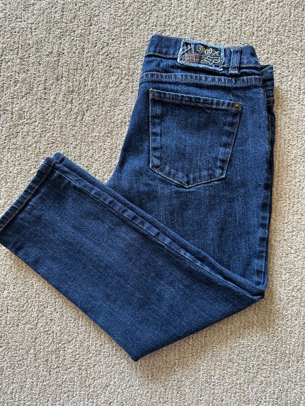 Vintage Fox Racing Y2K Denim Capris Dark Wash Motocross Streetwear Skater Sz 5